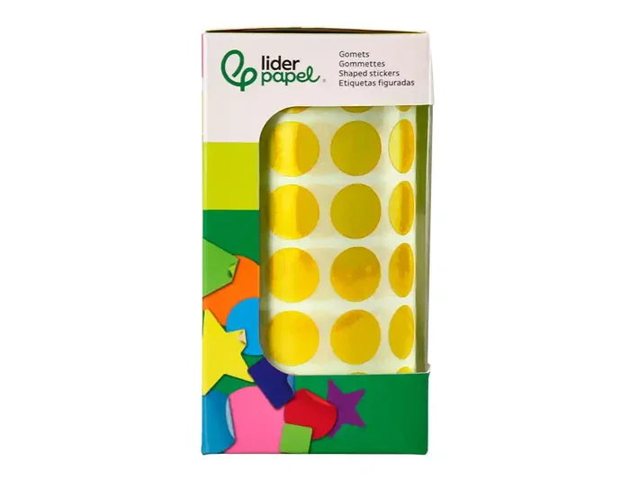 Liderpapel Gomets Circulares Adhesivos 15 mm Amarillo Rollo 2500 Unidades Caja Cartón Liderpapel Gomets Circulares Adhesivos 15 mm Amarillo Rollo 2500 Unidades Caja Cartón
