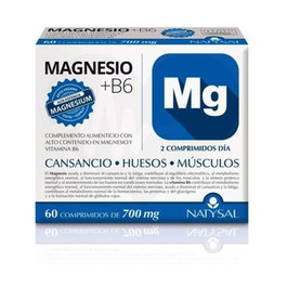 Natysal Magnesio Bisglicinato + B6 700 mg 60 Comprimidos Complemento Alimenticio Huesos y Músculos