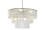 DKD Home Decor Lámpara de Techo de Cristal y Metal Transparente y Dorado 80x80x40 cm