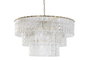 DKD Home Decor Lámpara de Techo de Cristal y Metal Transparente y Dorado 80x80x40 cm