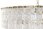 DKD Home Decor Lámpara de Techo de Cristal y Metal Transparente y Dorado 80x80x40 cm