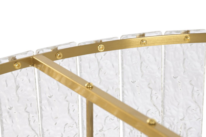 DKD Home Decor Lámpara de Techo de Cristal y Metal Transparente y Dorado 80x80x40 cm