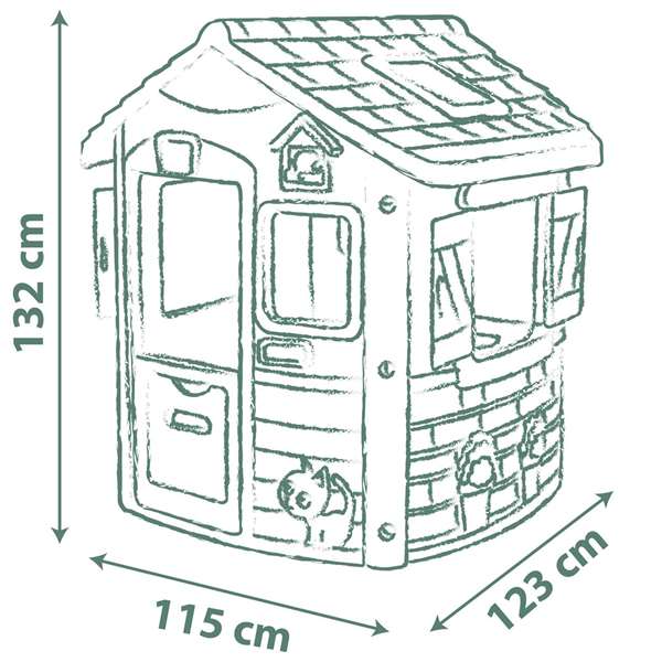 Smoby Casa de Juego Jura Lodge para Niños +3 Años, Dimensiones 132x115.40 cm