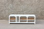 DKD Home Decor Mueble TV Madera Reciclada y Mango Blanco 150x41x54