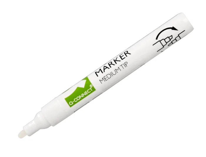 Q-connect Rotulador Tiza Líquida Punta Redonda Trazo 3 mm Caja 4 Unidades Color Blanco