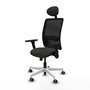 PIQUERAS Y CRESPO Silla de oficina Zulema con mecanismo Sincro y brazos 3D, Negro