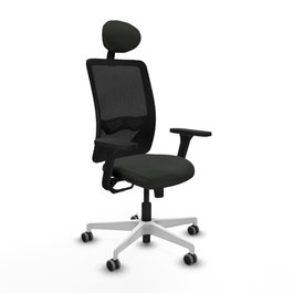 PIQUERAS Y CRESPO Silla de oficina Zulema con mecanismo Sincro y brazos 3D, Negro