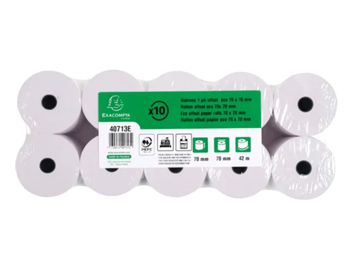 Exacompta Rollo Sumadora Electra Offset 70 mm x 70 mm 60 g/m² para Caja Registradora y Calculadoras Exacompta Rollo Sumadora Electra Offset 70 mm x 70 mm 60 g/m² para Caja Registradora y Calculadoras