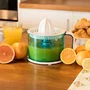 Cecotec ZitrusEasy Basic Exprimidor Eléctrico con Brazo de 40W, Capacidad 1 Litro para Naranjas y Cítricos, Transparente Turquesa y Blanco