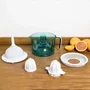Cecotec ZitrusEasy Basic Exprimidor Eléctrico con Brazo de 40W, Capacidad 1 Litro para Naranjas y Cítricos, Transparente Turquesa y Blanco