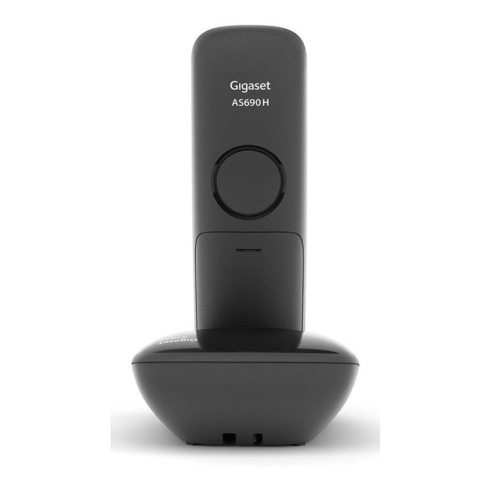 Gigaset AS690 Duo Teléfono DECT/analógico Inalámbrico, Altavoz, Identificador de Llamadas, Negro