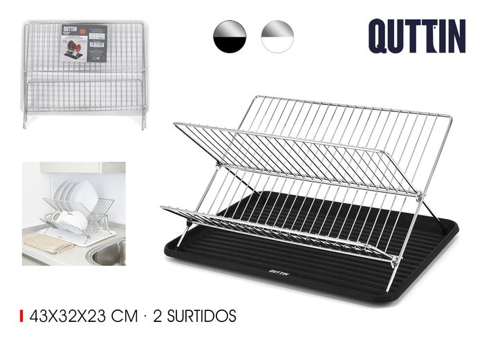 Quttin Escurreplatos de Metal con Bandeja 43 x 32 x 23 cm (6 Unidades) Quttin Escurreplatos de Metal con Bandeja 43 x 32 x 23 cm (6 Unidades)