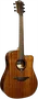 LAG Guitarra Acústica Dreadnought Cutaway A/E Tramontane 98 - Tapa de Caoba Maciza con Electrónica Stage LAG