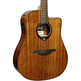 LAG Guitarra Acústica Dreadnought Cutaway A/E Tramontane 98 - Tapa de Caoba Maciza con Electrónica Stage LAG