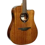 LAG Guitarra Acústica Dreadnought Cutaway A/E Tramontane 98 - Tapa de Caoba Maciza con Electrónica Stage LAG