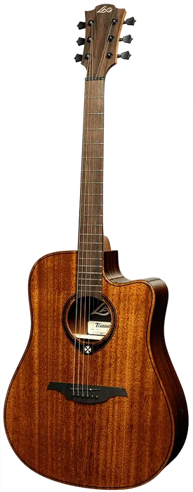 LAG Guitarra Acústica Dreadnought Cutaway A/E Tramontane 98 - Tapa de Caoba Maciza con Electrónica Stage LAG