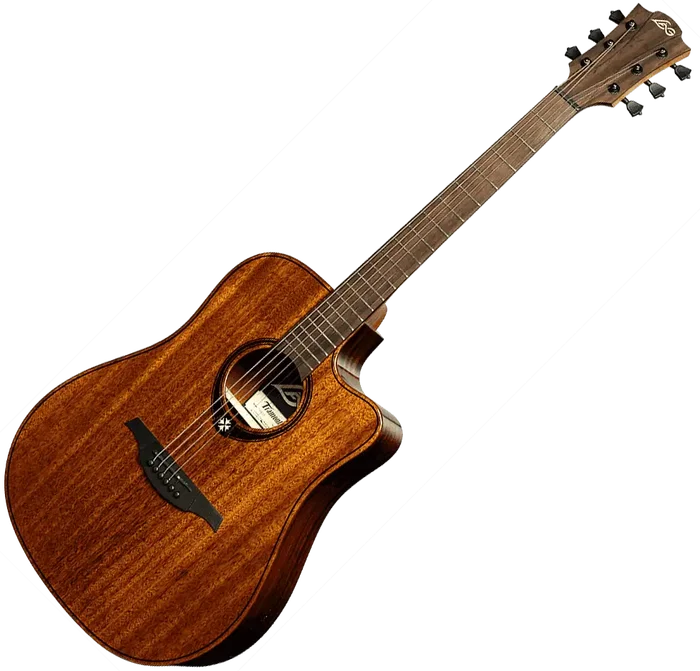 LAG Guitarra Acústica Dreadnought Cutaway A/E Tramontane 98 - Tapa de Caoba Maciza con Electrónica Stage LAG