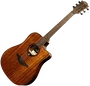 LAG Guitarra Acústica Dreadnought Cutaway A/E Tramontane 98 - Tapa de Caoba Maciza con Electrónica Stage LAG
