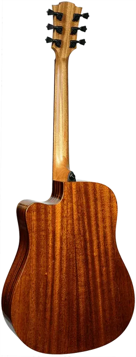 LAG Guitarra Acústica Dreadnought Cutaway A/E Tramontane 98 - Tapa de Caoba Maciza con Electrónica Stage LAG