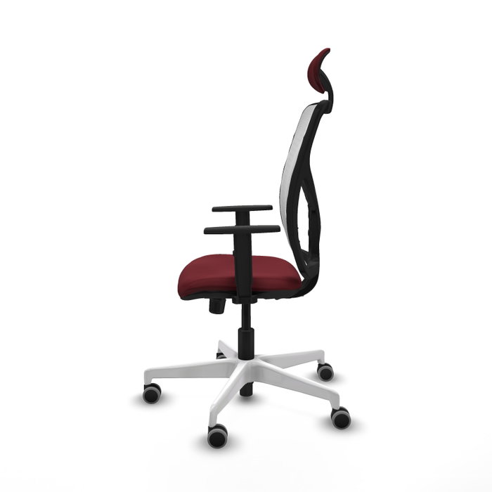 PIQUERAS Y CRESPO Silla de oficina Motilla con mecanismo Sincro, Granate y Blanco PIQUERAS Y CRESPO Silla de oficina Motilla con mecanismo Sincro, Granate y Blanco