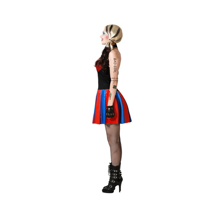 Vestido de Arlequín Negro con Volantes para Mujer Adulta M-L