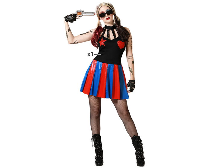 Disfraz Arlequín Vestido Negro con Volantes para Mujer Adulta Tallas M y L, Temática Carnaval, Teatro, Halloween Disfraz Arlequín Vestido Negro con Volantes para Mujer Adulta Tallas M y L, Temática Carnaval, Teatro, Halloween