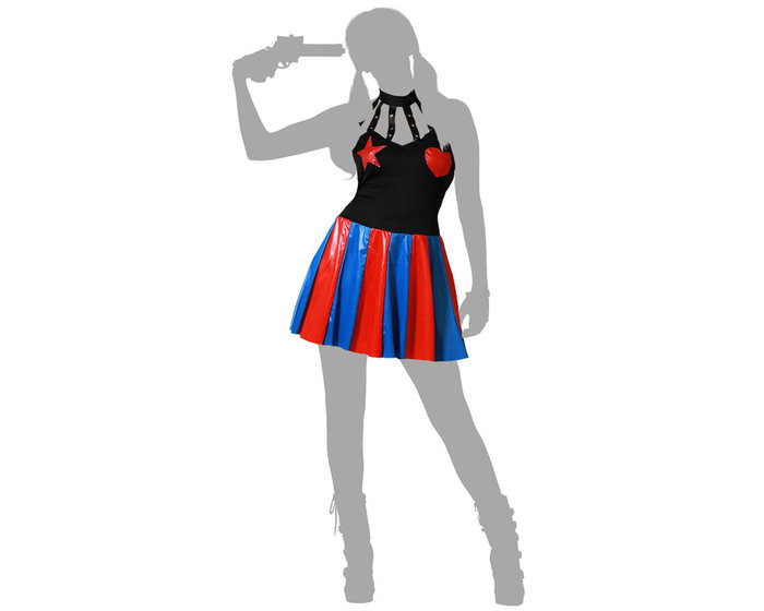 Disfraz Arlequín Vestido Negro con Volantes para Mujer Adulta Tallas M y L, Temática Carnaval, Teatro, Halloween Disfraz Arlequín Vestido Negro con Volantes para Mujer Adulta Tallas M y L, Temática Carnaval, Teatro, Halloween