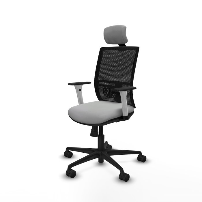 PIQUERAS Y CRESPO Silla de oficina Yunquera con mecanismo Sincro, Gris claro y Negro