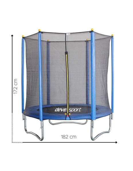 Ociotrends Trampolín 182 cm Diámetro x 172 cm Altura con Red de Seguridad, Soporta 50 kg