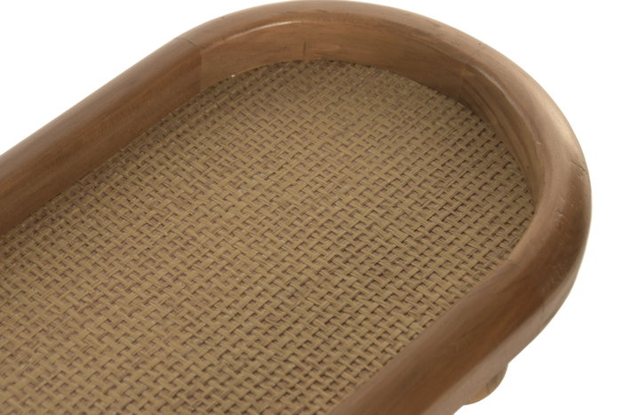 DKD Home Decor Bandeja de Acacia y Ratán Natural 42,5x18x7,6 cm DKD Home Decor Bandeja de Acacia y Ratán Natural 42,5x18x7,6 cm