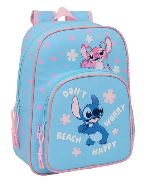 Safta Mochila Infantil Adaptable a Carro Stitch "Happy" 26x34x11 cm Safta Mochila Infantil Adaptable a Carro Stitch "Happy" 26x34x11 cm