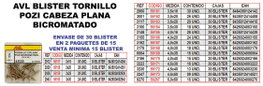 Tornillo para madera Pozidriv cabeza plana 4,5x30 mm bicromatado