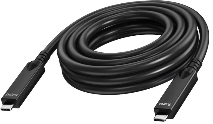 Vision TC 7MUSBC/BL Cable USB Tipo-C Óptico Activo de 7m, USB 3.2 Gen1 (10Gbps), Compatible con DP 2.1 para Alta Resolución y Carga Rápida