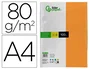Liderpapel Papel Color A4 80gr Naranja Paquete de 100 Hojas