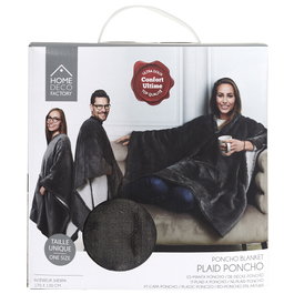 Home Deco Factory Manta-Poncho Gris