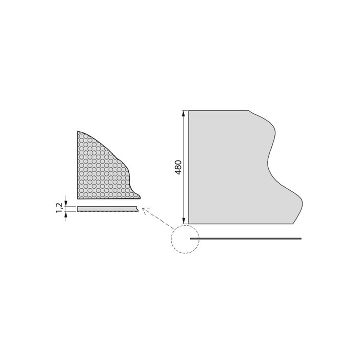 Emuca Esterilla antideslizante para cajones, Punteado, longitud 20m x 480mm, Plástico, Gris