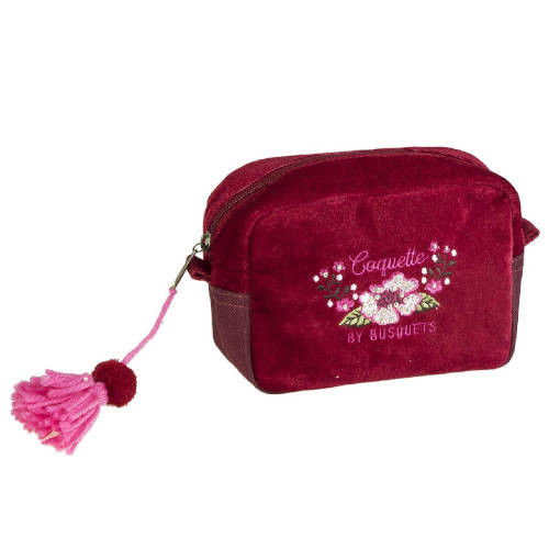 Coquette 16020090700 Neceser Coquette Estuche Cuadrado Terciopelo Fucsia 16x11x8 cm