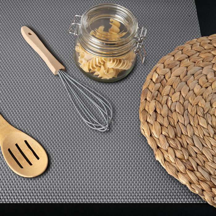 Emuca Esterilla antideslizante para cajones, Minirhomb, longitud 20m x 480mm, Plástico, Gris antracita