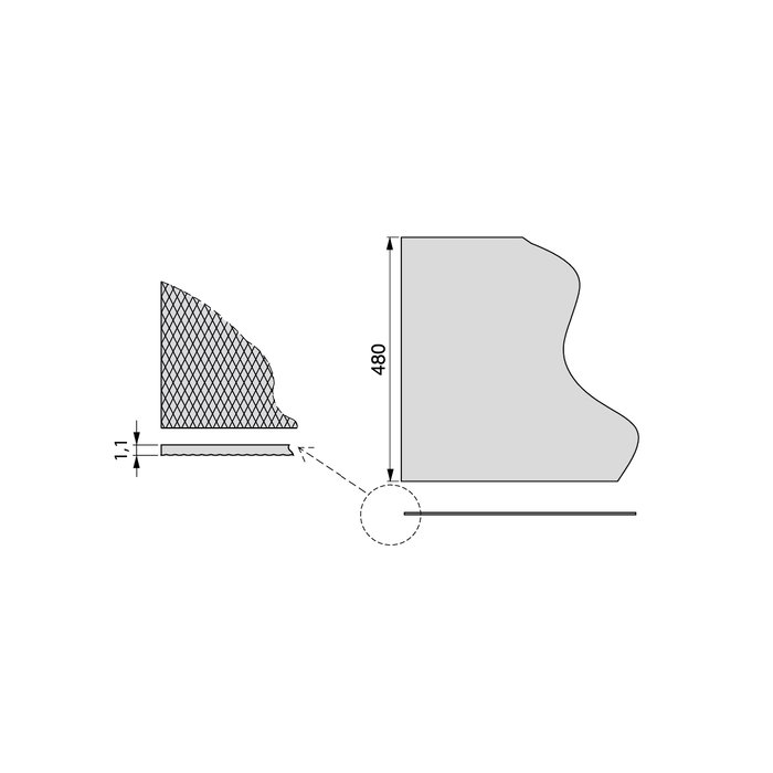Emuca Esterilla antideslizante para cajones, Minirhomb, longitud 20m x 480mm, Plástico, Gris antracita