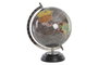 DKD Home Decor Globo Terráqueo Gris de Plástico y Madera