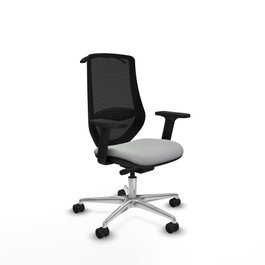 PIQUERAS Y CRESPO Silla de oficina Mardos con mecanismo Sincro/Traslack Gris claro y Negro