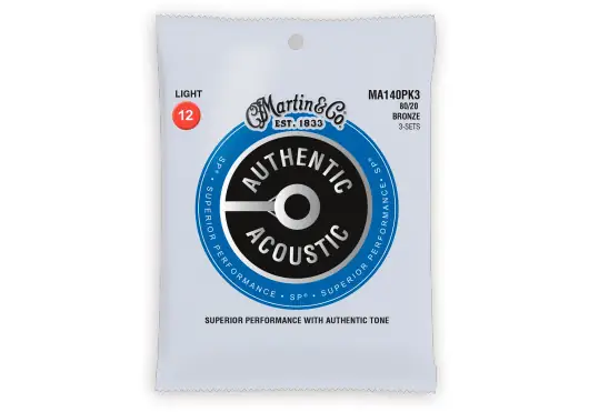 MARTIN Juego Acústica Authentic Sp Bronze 80/20 Light 12-54 (Pack 3) MARTIN Juego Acústica Authentic Sp Bronze 80/20 Light 12-54 (Pack 3)