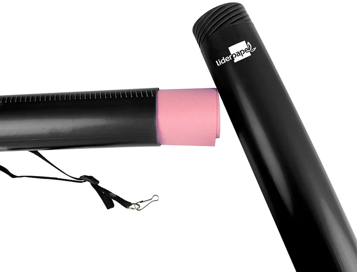 Liderpapel Portaplanos Plástico Diámetro 6 cm Extensible hasta 80 cm Negro