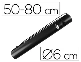 Liderpapel Portaplanos Plástico Diámetro 6 cm Extensible hasta 80 cm Negro