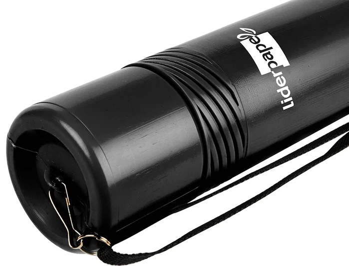 Liderpapel Portaplanos Plástico Diámetro 6 cm Extensible hasta 80 cm Negro