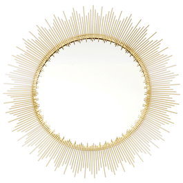 Home Deco Factory Espejo Sol Dorado, Diámetro 60 cm