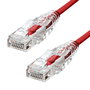 ProXtend Cable Ethernet Ultra Slim CAT6 U/UTP CU LSZH Red 30cm Conector Dorado 50u