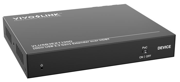 Vivolink VLUSB3EXT100D Extensor USB 3.2 Gen1 5 Gbit/s hasta 100m sobre HDBaseT 3.0 con 4 puertos USB 3.0, receptor HDBT