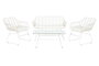 DKD Home Decor Sofá para Terraza y Jardín Blanco Ratán Sintético 74x84x124 cm Set de 4