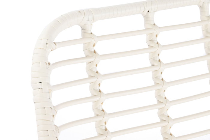 DKD Home Decor Sofá para Terraza y Jardín Blanco Ratán Sintético 74x84x124 cm Set de 4